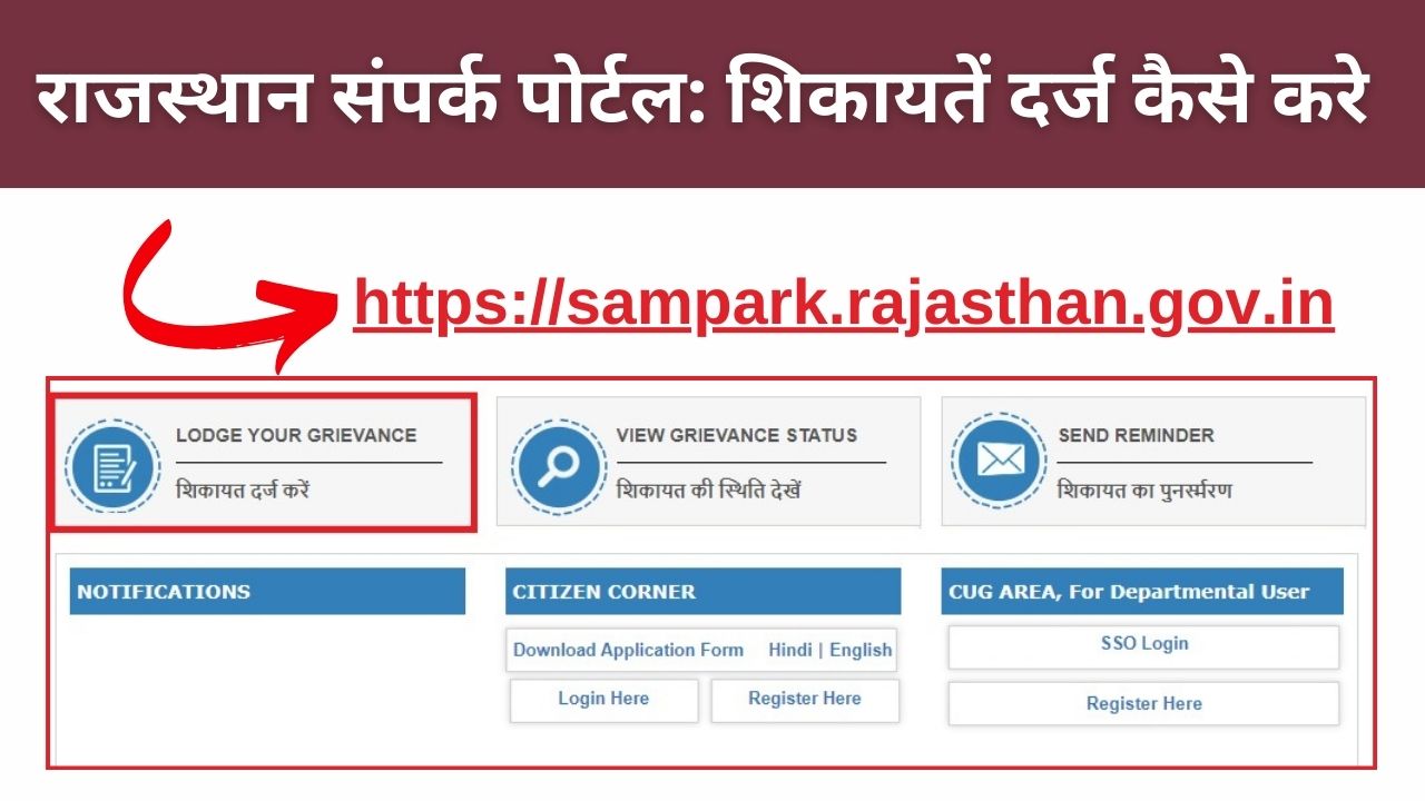 राजस्थान संपर्क पोर्टल शिकायतें दर्ज कैसे करे